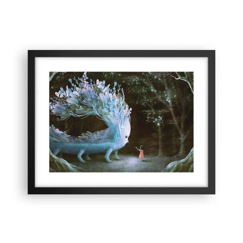 Plakat i sort ramme - Et fantastisk møde - 40x30 cm