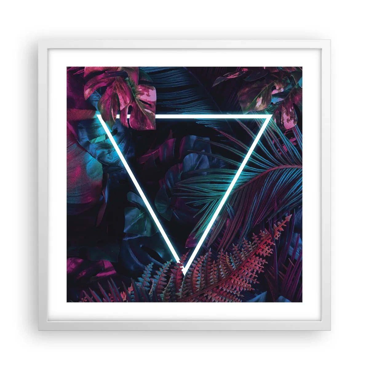 Plakat i hvid ramme - Have i disco-stil - 50x50 cm