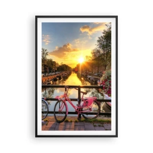 Plakat i sort ramme - Forårsmorgen i Amsterdam - 61x91 cm