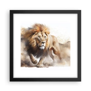 Plakat i sort ramme - Kongen er taget af sted - 30x30 cm