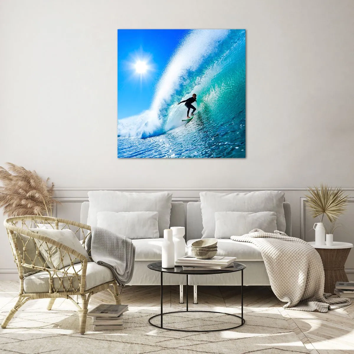 Billede på glas - Gennem den store blå - 50x50 cm