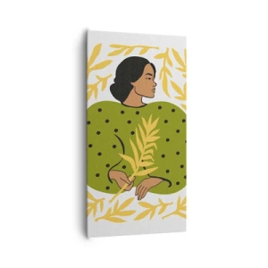 Lærredstryk - Billede på lærred - Hawaiiansk pige - 65x120 cm