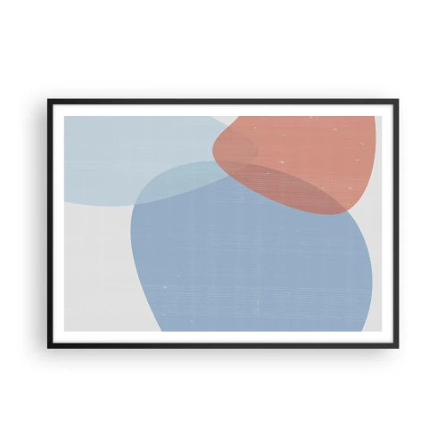 Plakat i sort ramme - Pastelfarvede relationer - 100x70 cm