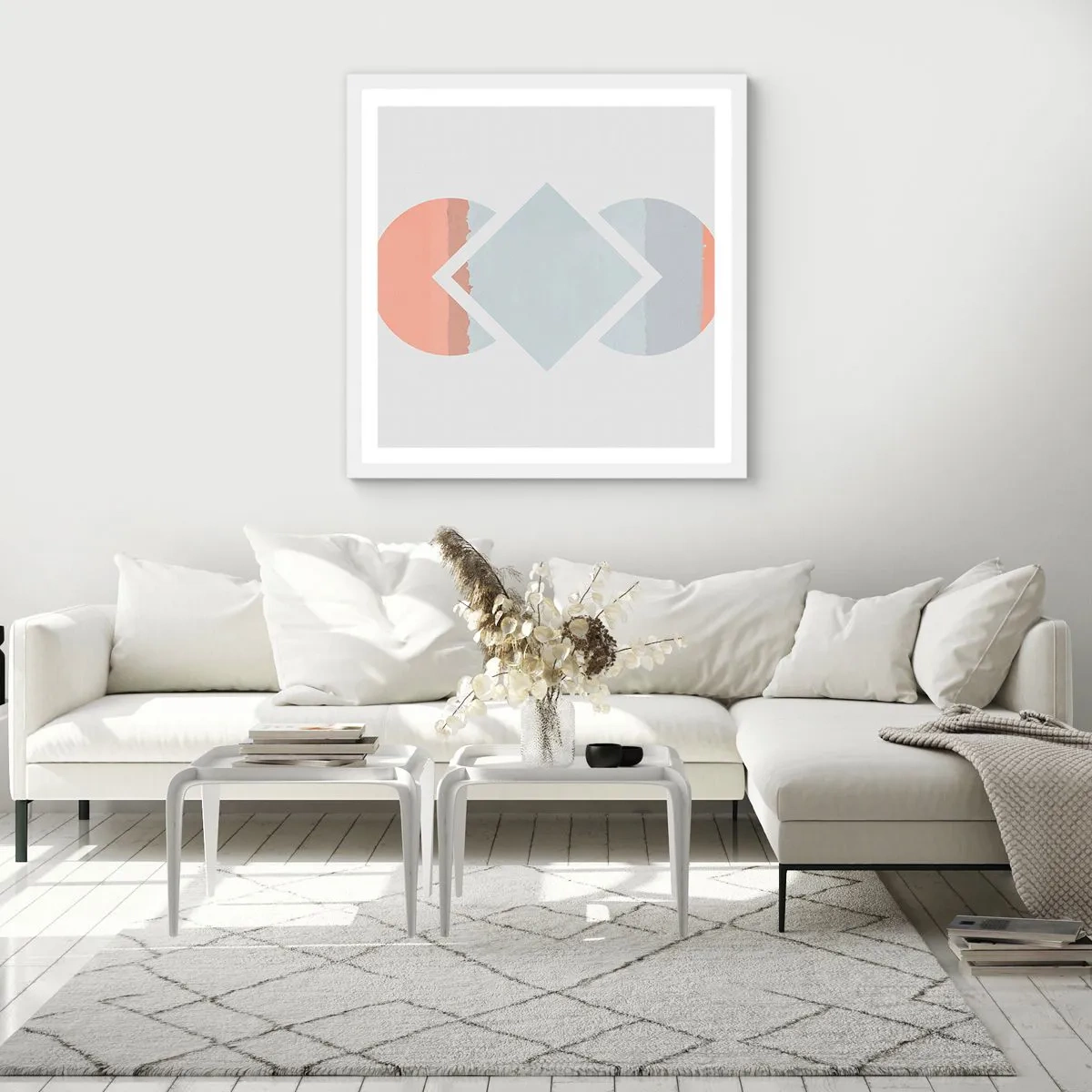 Plakat i hvid ramme - Situationen er klar - 40x40 cm