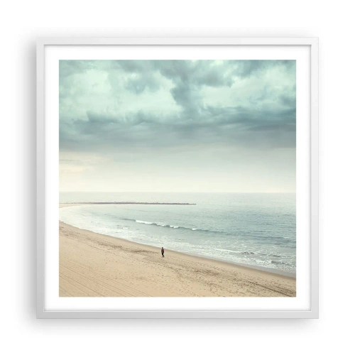 Plakat i hvid ramme - På jagt efter fred - 60x60 cm