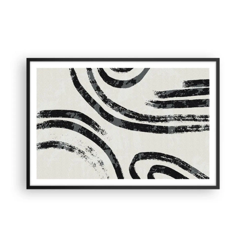 Plakat i sort ramme - Halvt stoppet - 91x61 cm
