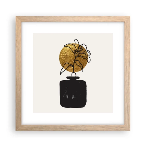 Plakat i ramme af lyst egetræ - Skønhed i balance - 30x30 cm
