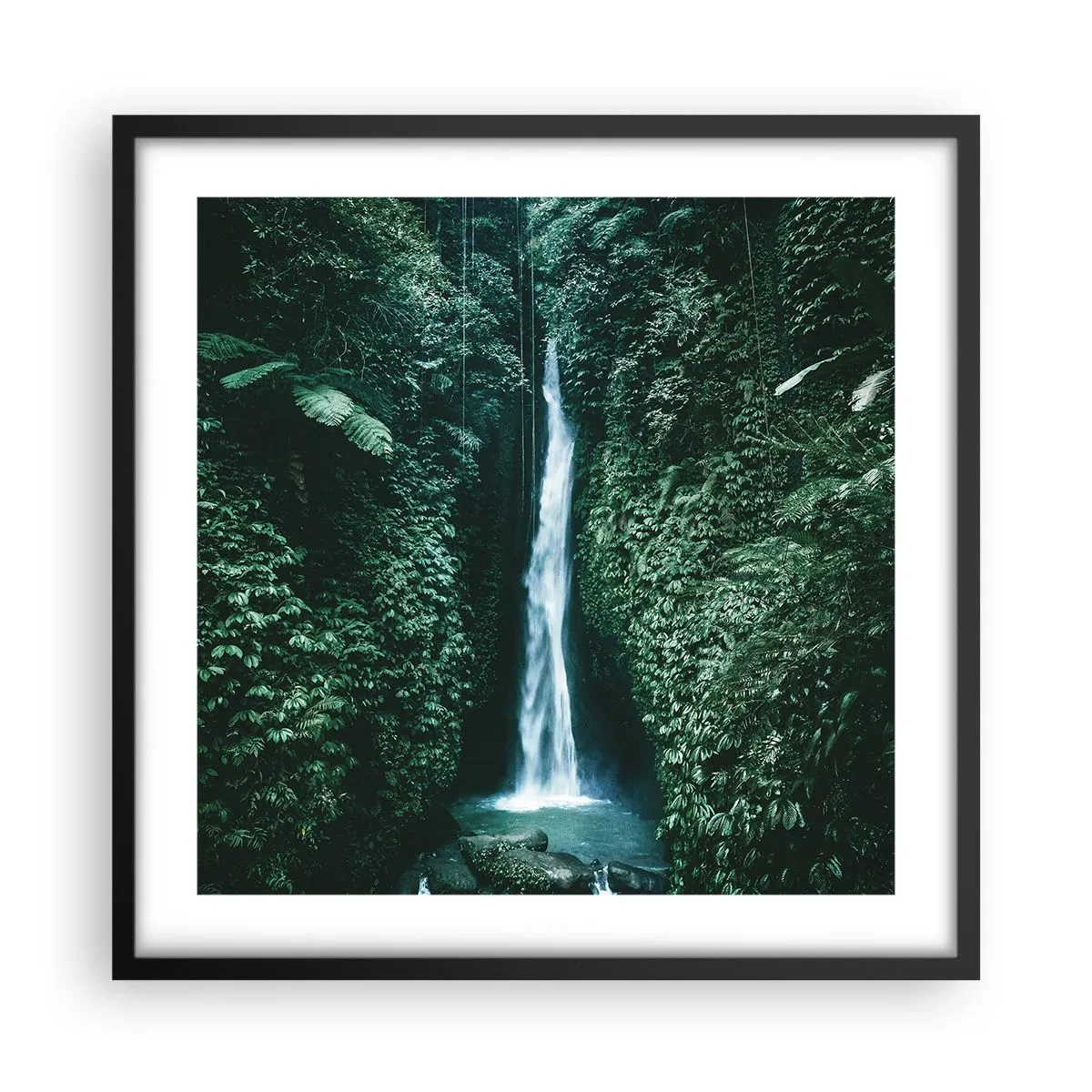 Plakat i sort ramme - Tropisk spa - 50x50 cm
