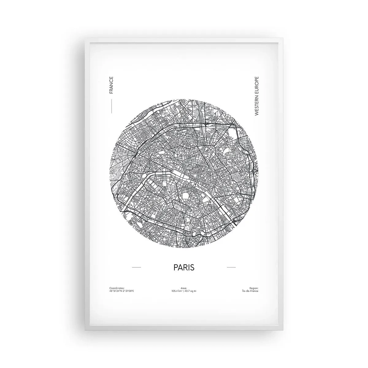 Plakat i hvid ramme - Paris' anatomi - 61x91 cm