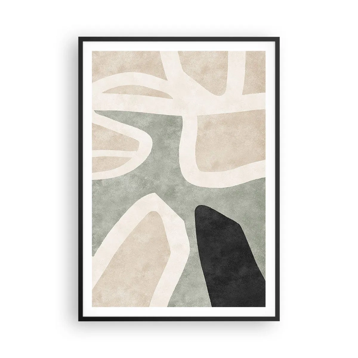 Plakat i sort ramme - Komposition med et sort tema - 70x100 cm