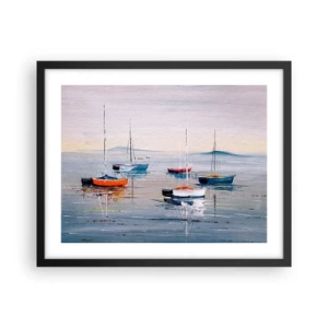 Plakat i sort ramme - Et velfortjent hvil - 50x40 cm