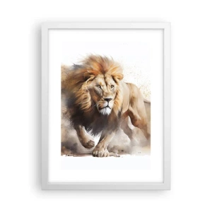 Plakat i hvid ramme - Kongen er taget af sted - 30x40 cm