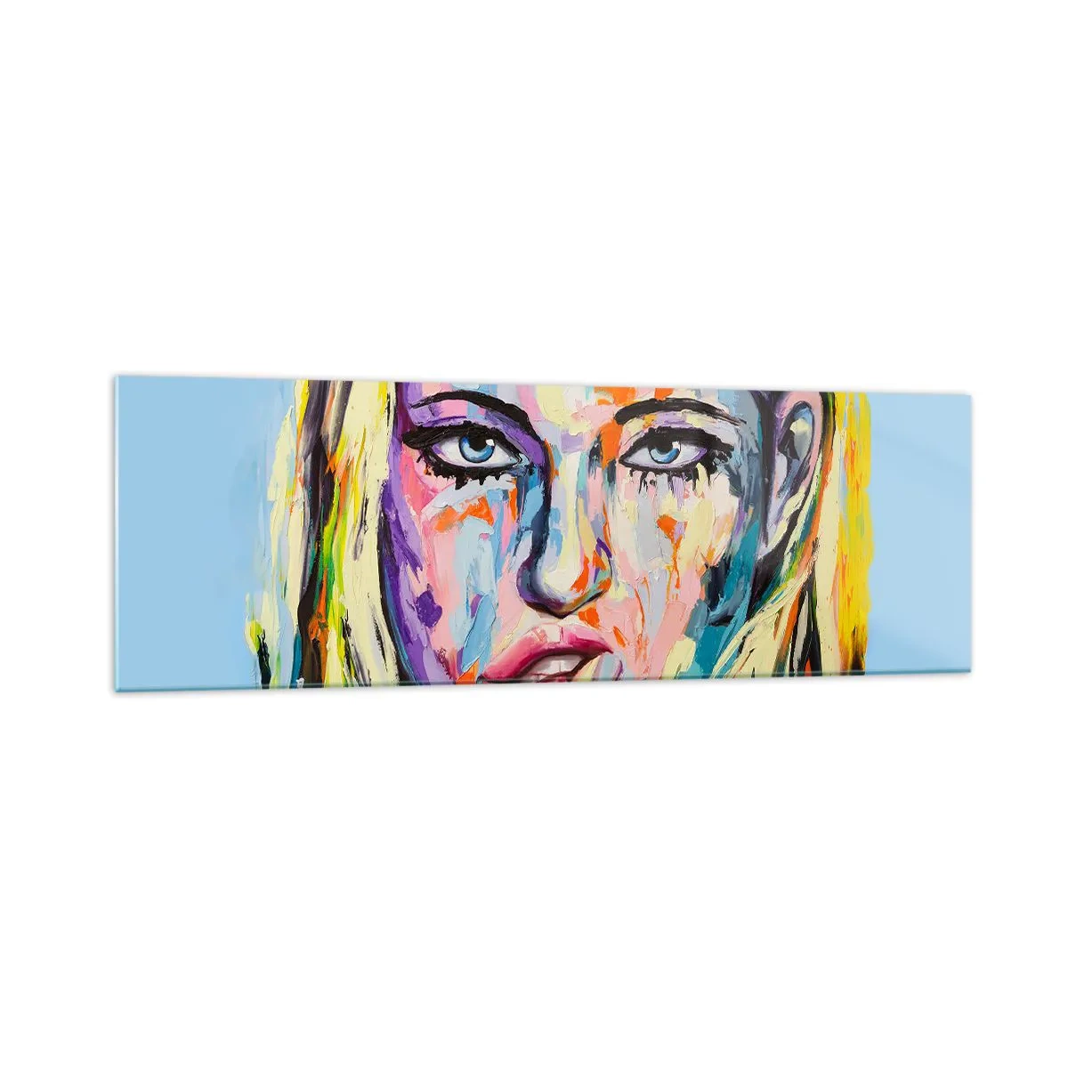 Billede på glas - Se hende lige i øjnene - 160x50 cm