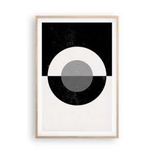 Plakat i ramme af lyst egetræ - Harmoni i sort og hvidt - 61x91 cm