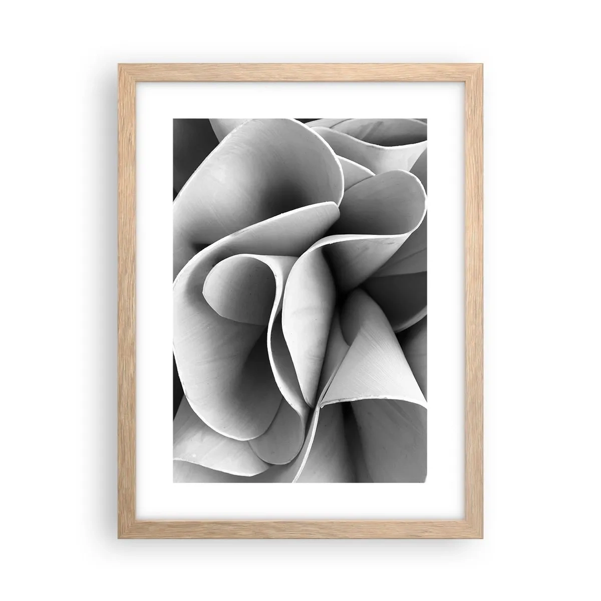 Plakat i ramme af lyst egetræ - Hvad der sker i rummet - 30x40 cm