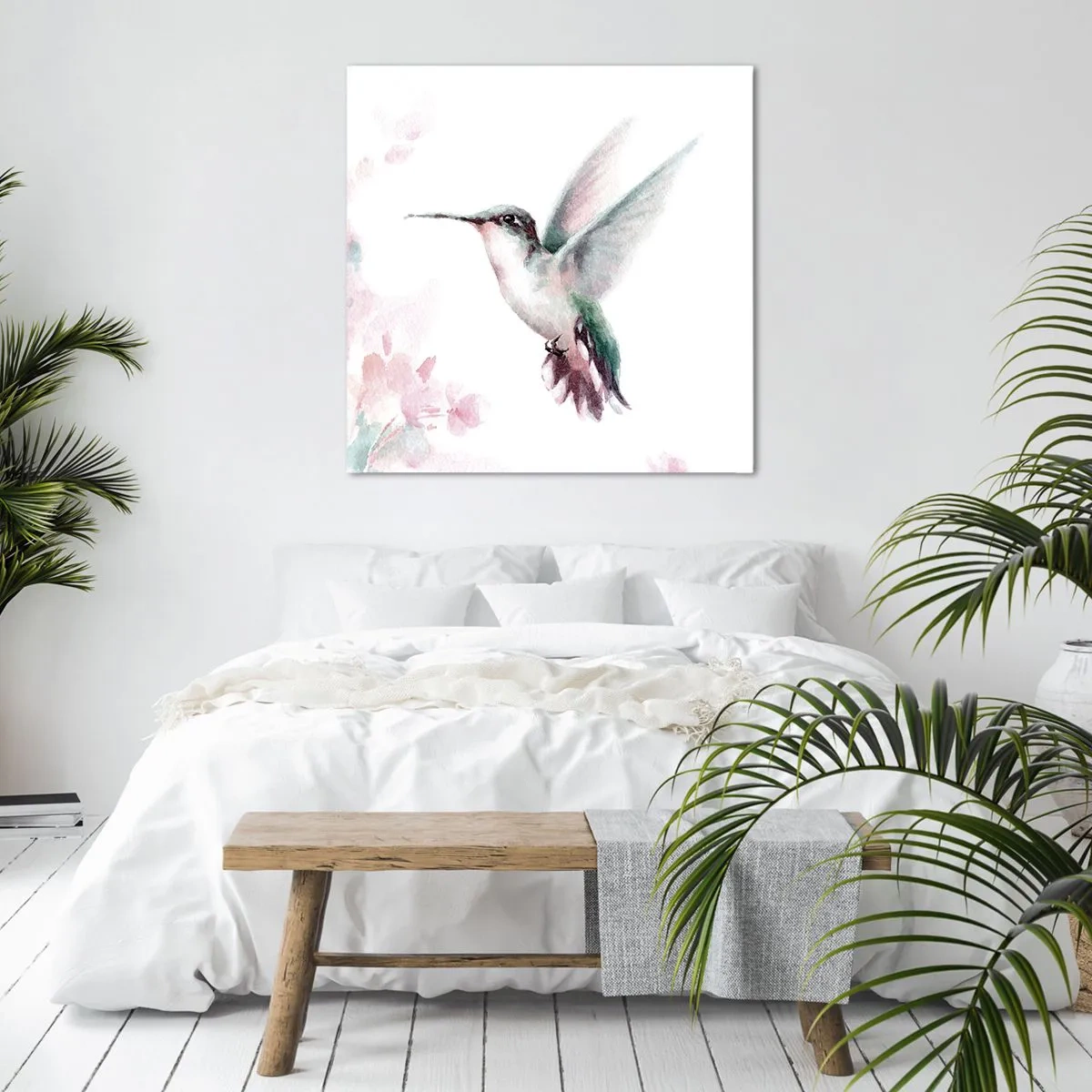 Lærredstryk - Billede på lærred - Stoppet i flagren - 60x60 cm