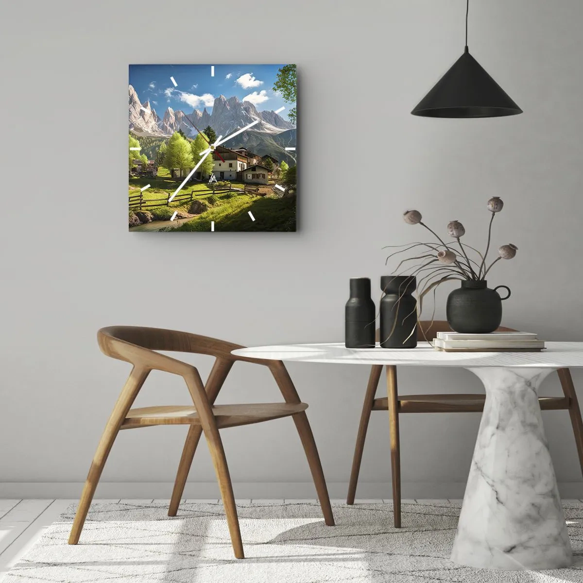 Vægur, Uret - Alpeidyl - 40x40 cm