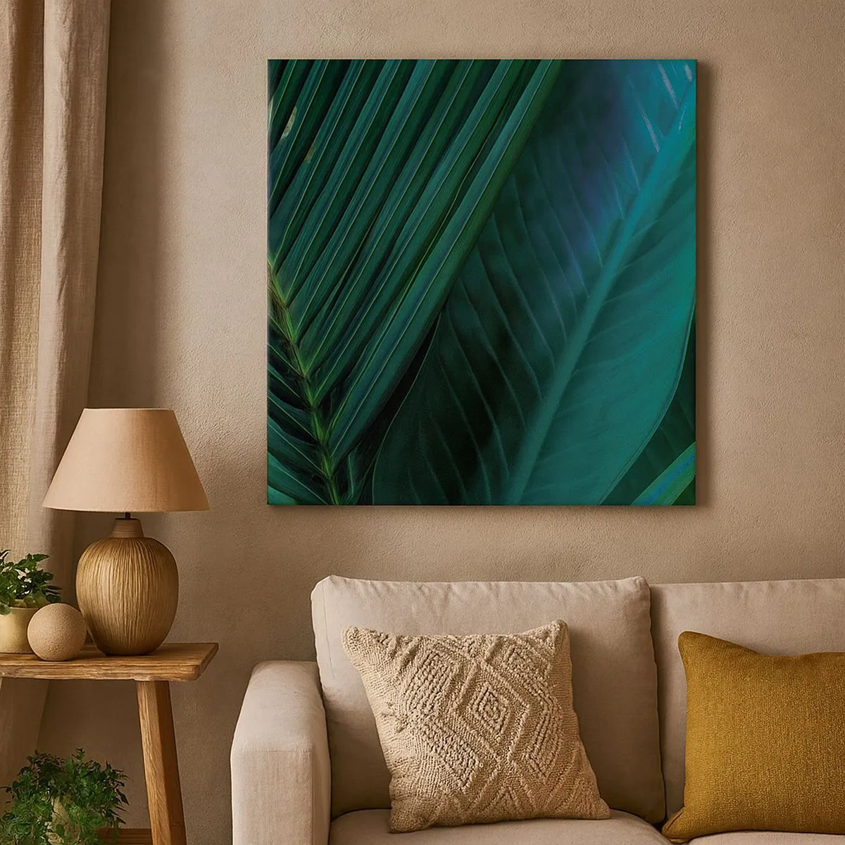 Lærredstryk - Billede på lærred - Anatomi af en grøn - 30x30 cm