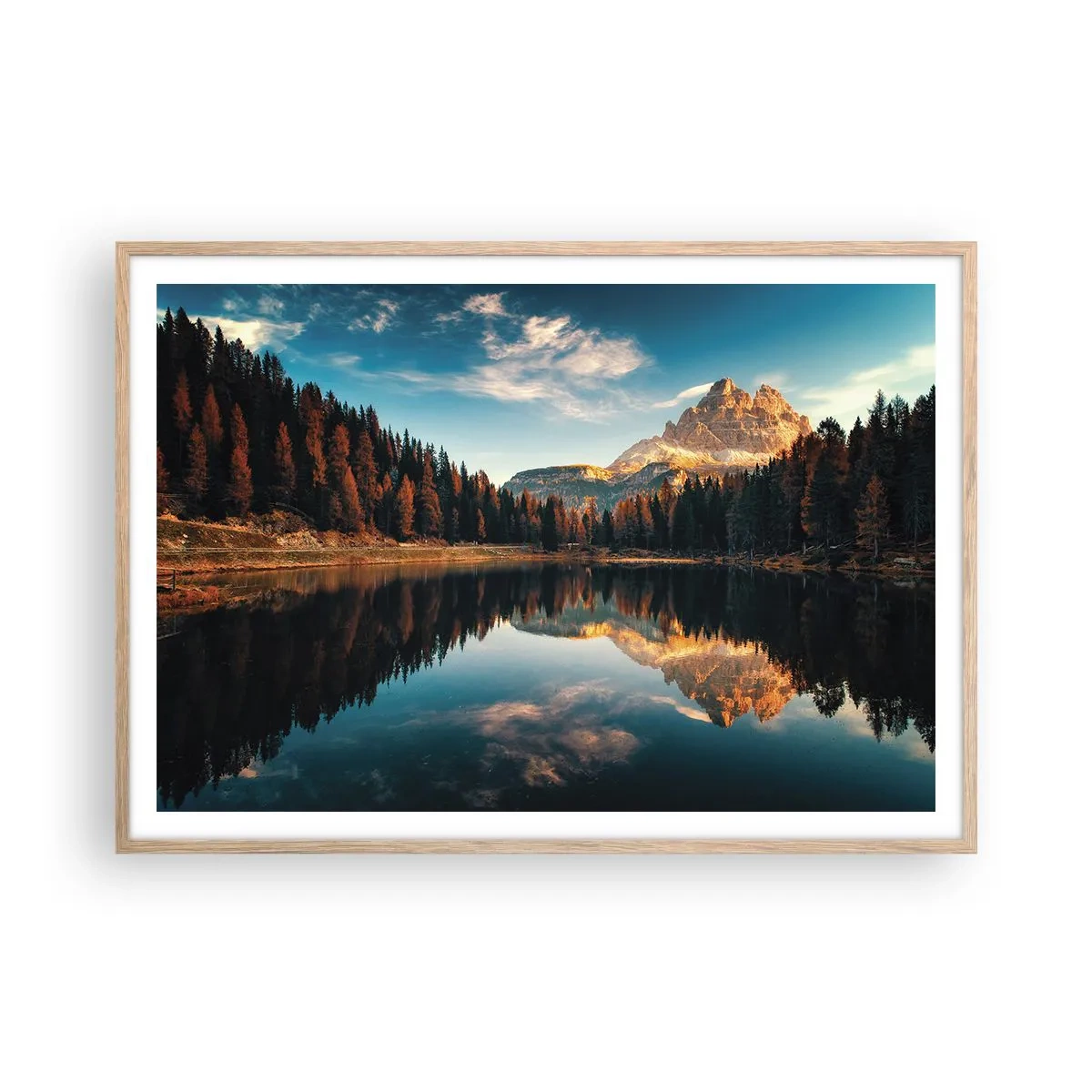 Plakat i ramme af lyst egetræ - Dobbelt landskab - 100x70 cm
