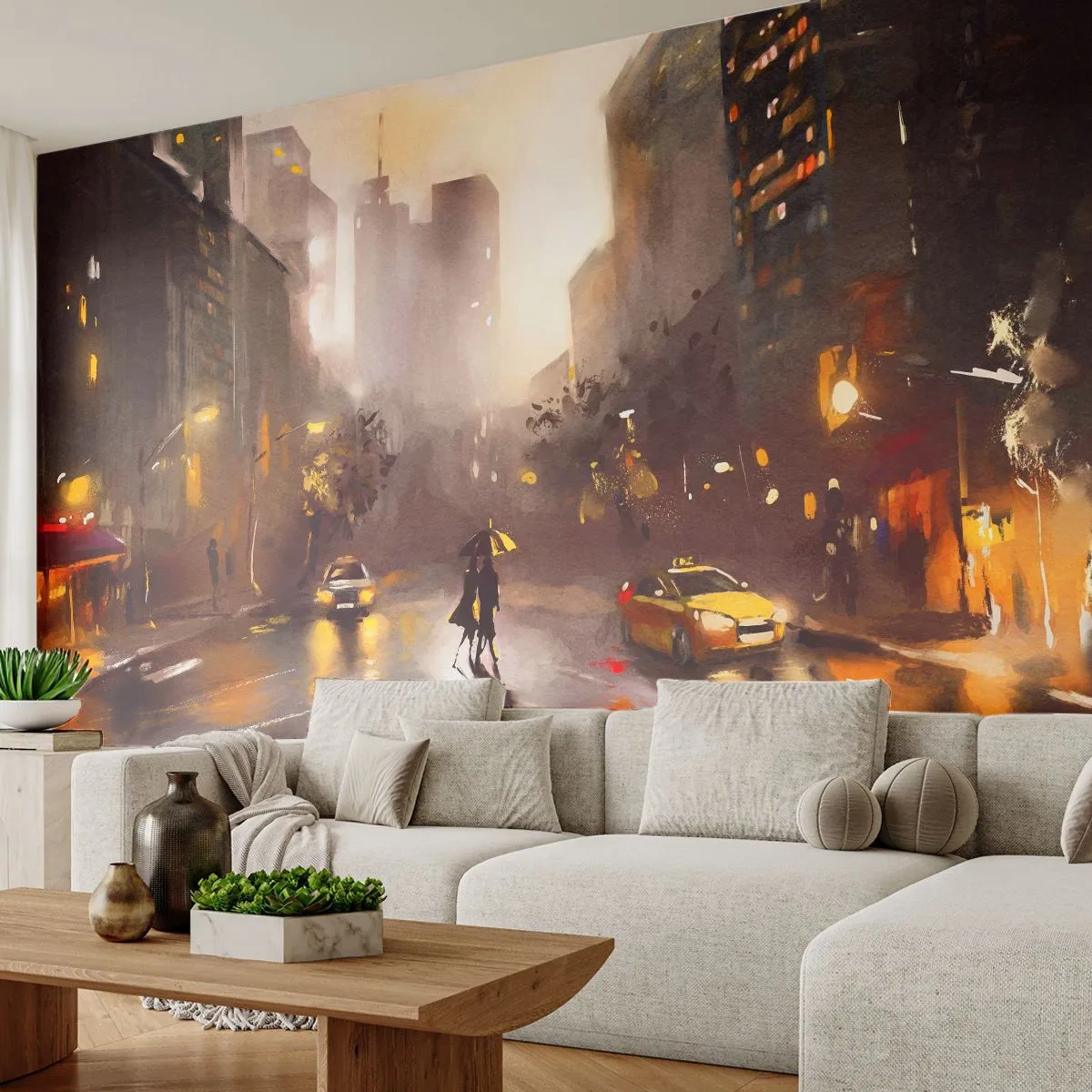 Fototapet Premium Sand - Til New Yorks lys - New York, Manhattan, Arkitektur - 100x70 cm