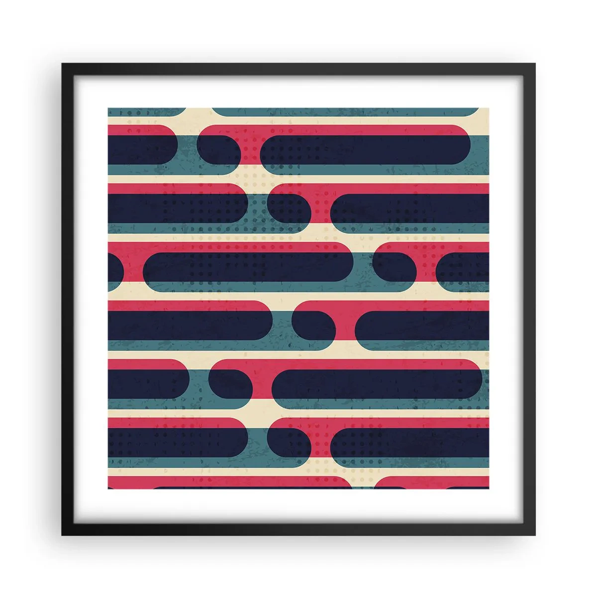 Plakat i sort ramme - Indad og fremad - 50x50 cm