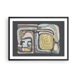 Plakat i sort ramme - Abstraktion i en præcolumbiansk ånd - 70x50 cm