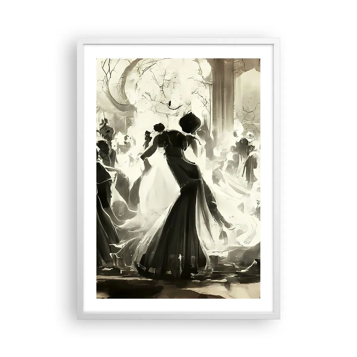 Plakat i hvid ramme - Den store maskerade - 50x70 cm