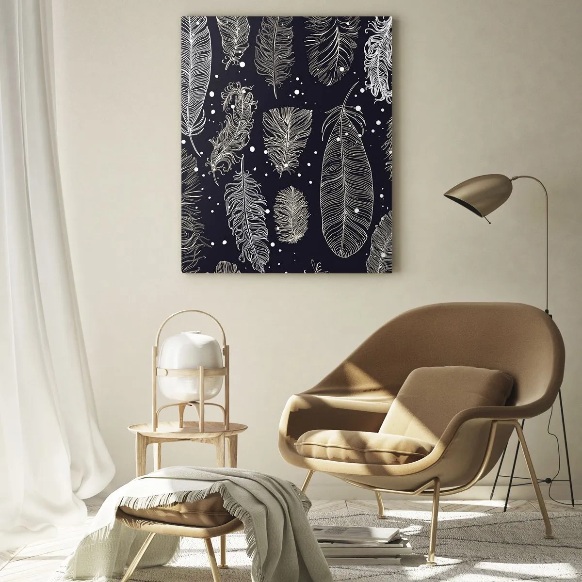 Billede på glas - Fjerede blonder - 50x70 cm