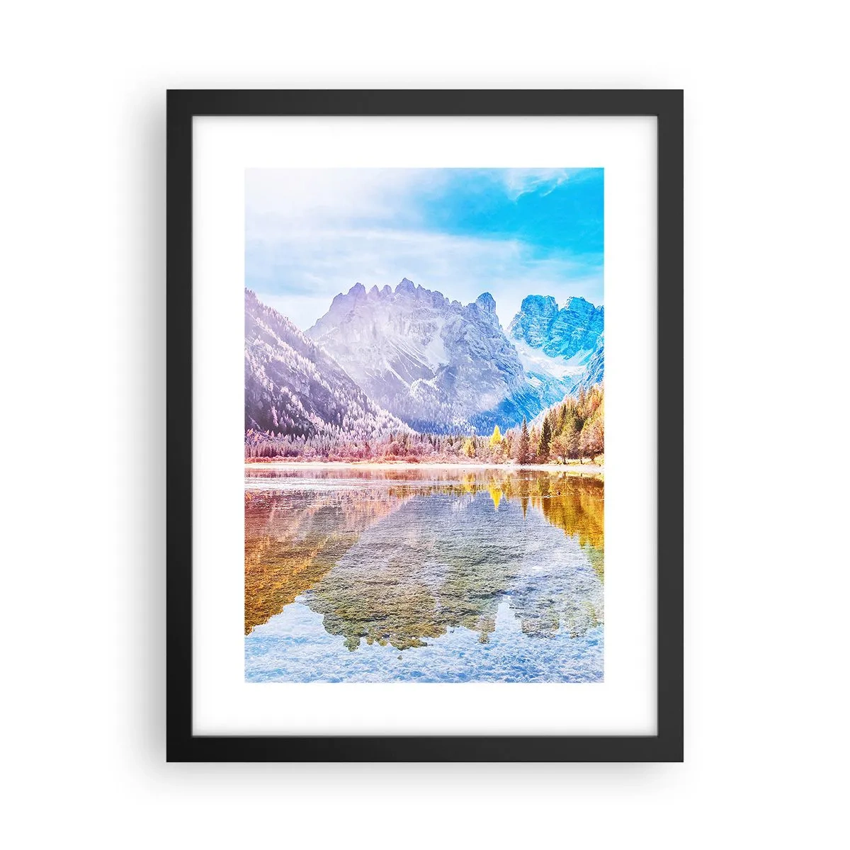 Plakat i sort ramme - Og det er allerede efterår i bjergene - 30x40 cm