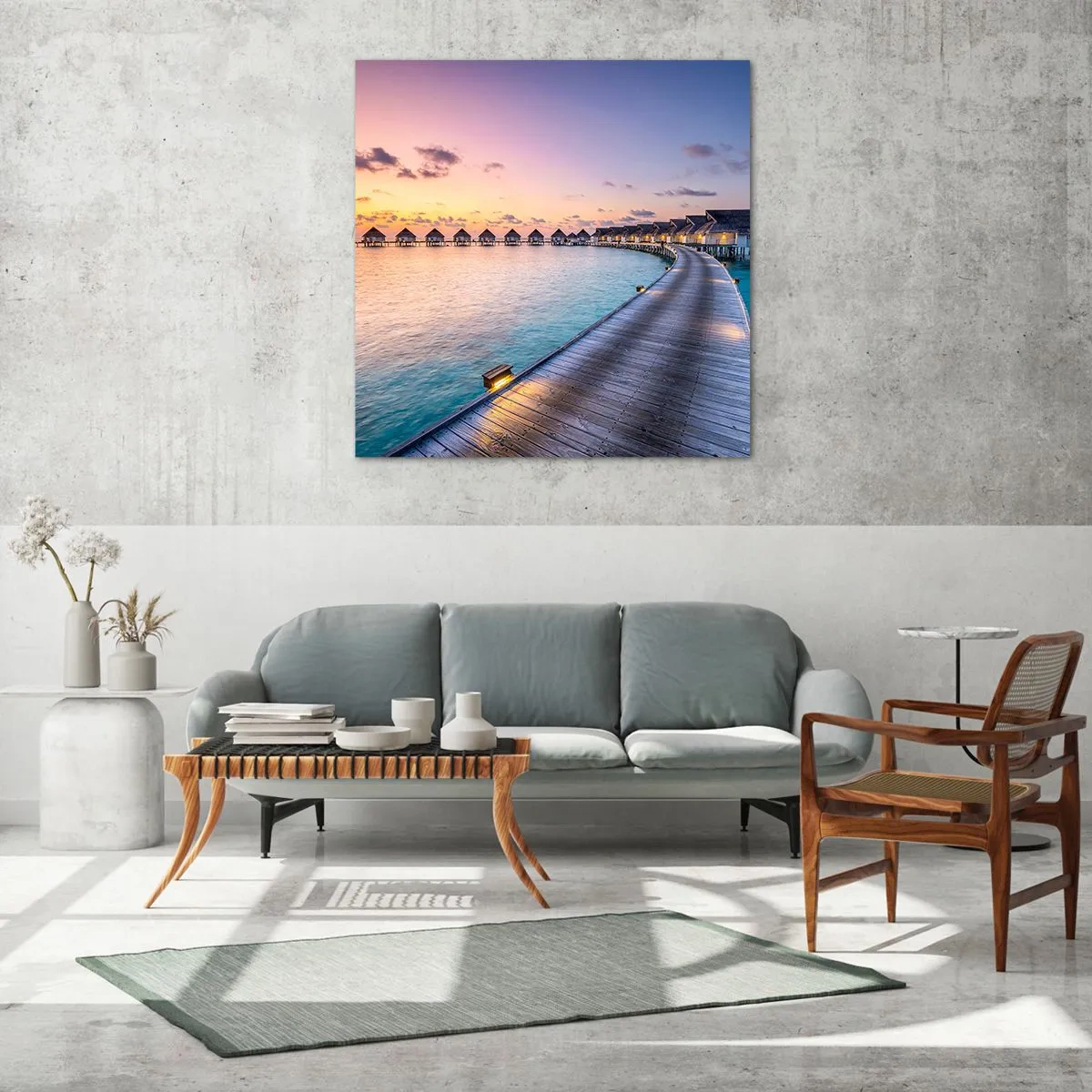 Billede på glas - Ferie - tilbage til kilden - 70x70 cm