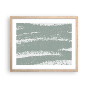 Plakat i ramme af lyst egetræ - Abstraktion i vinterstemning - 50x40 cm