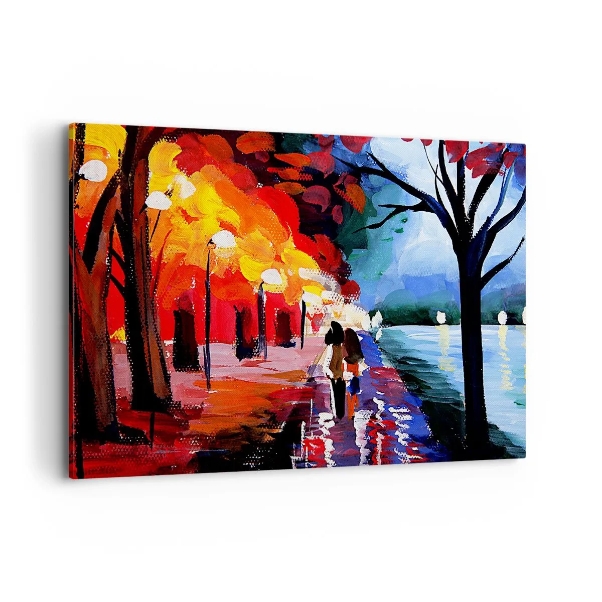 Lærredstryk - Billede på lærred - Flammende efterår i parken - 100x70 cm