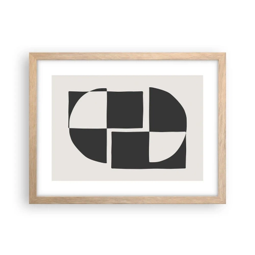 Plakat i ramme af lyst egetræ - Antitese - syntese - 40x30 cm