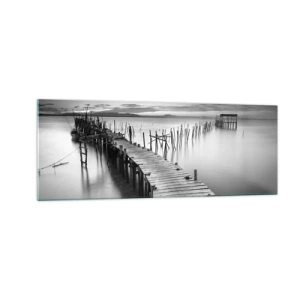 Billede på glas - Stilheden fra en glemt kyst - 140x50 cm