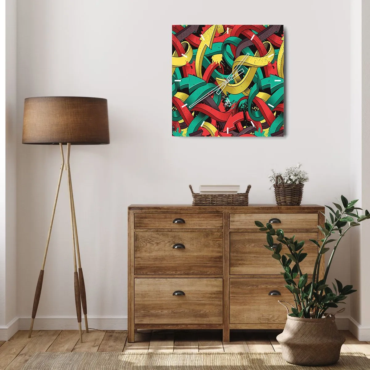 Vægur, Uret - Hvilken vej skal man gå? - 40x40 cm