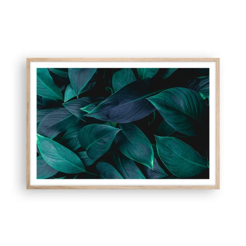 Plakat i ramme af lyst egetræ - Grønt i sig selv - 91x61 cm