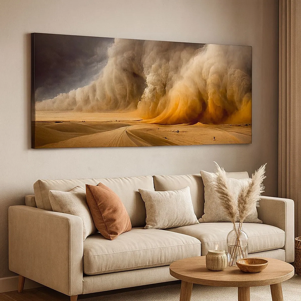 Lærredstryk - Billede på lærred - Ørkenens vrede - 100x40 cm