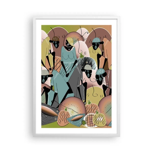 Plakat i hvid ramme - Den store fejring er på vej - 50x70 cm