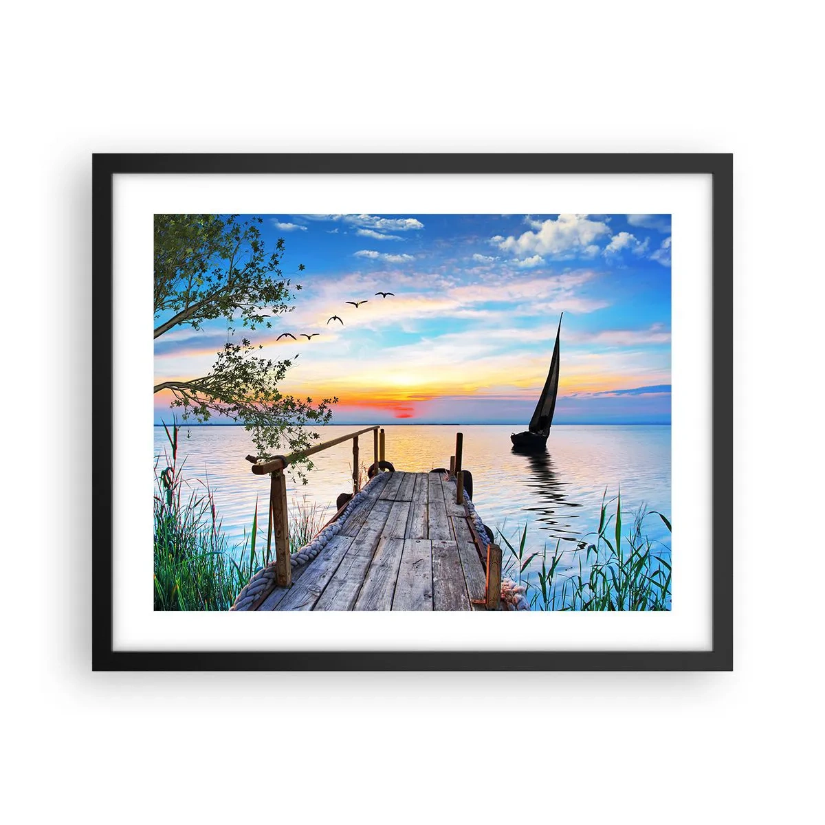 Plakat i sort ramme - Godaften - 50x40 cm