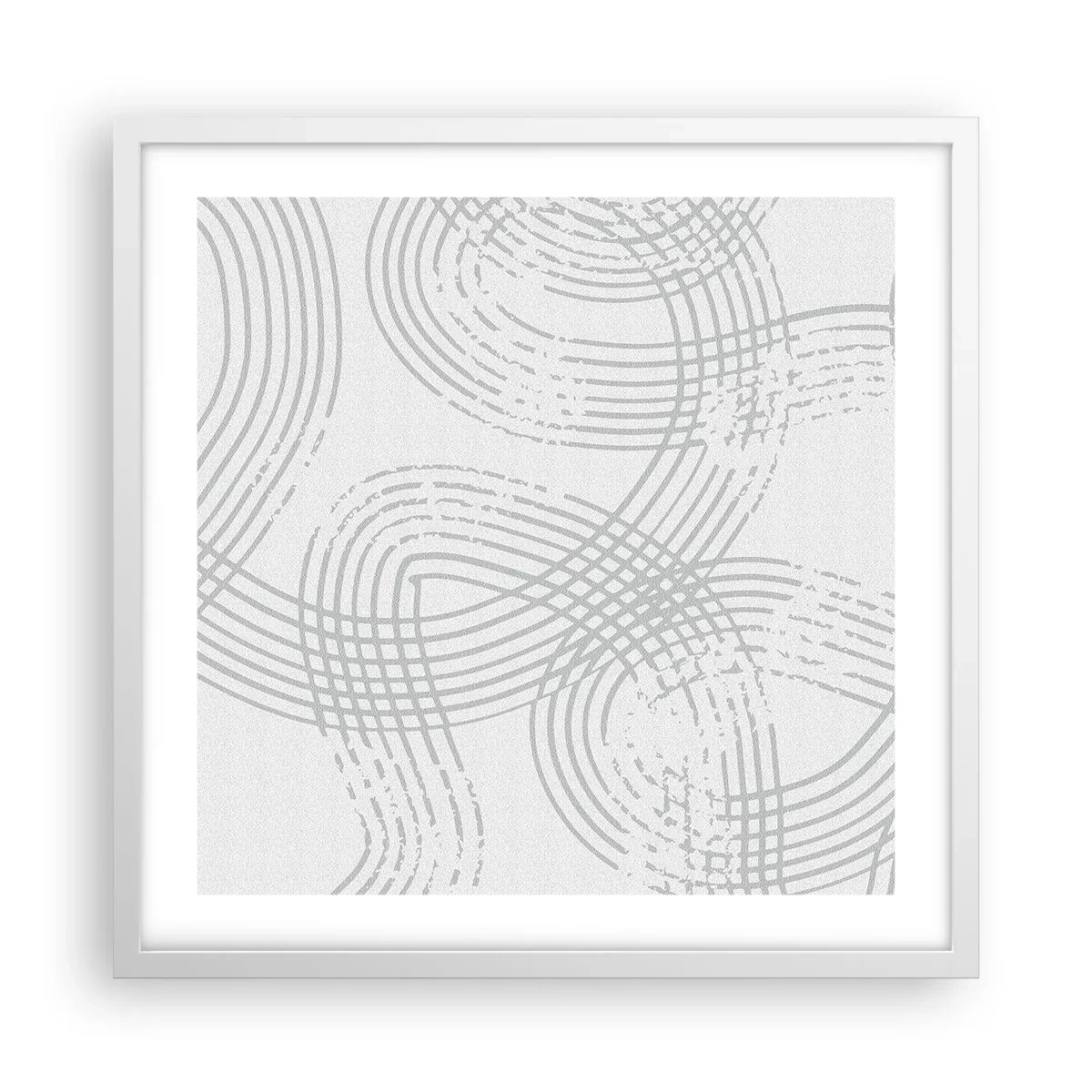 Plakat i hvid ramme - Der er ingen lige vej - 50x50 cm