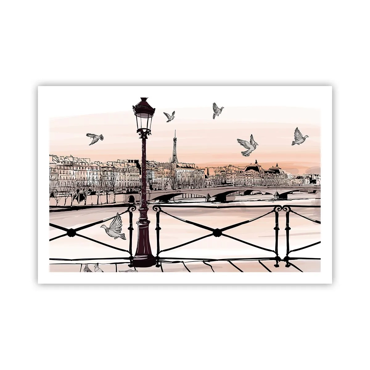 Plakat - Over Paris' hustage - 91x61 cm