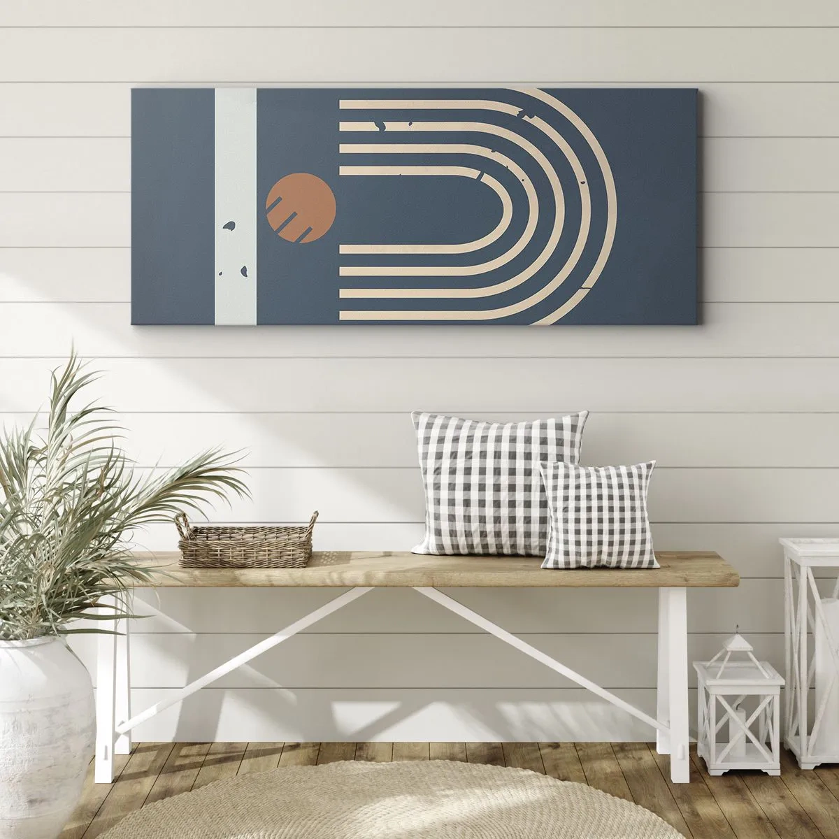Lærredstryk - Billede på lærred - Geometri på granatæble - 100x40 cm