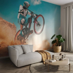 Fototapet Selvklæbende Deluxe Sticker - Cykel-dæmonisk galskab - Cykel, Fart, Sportskonkurrencer - 300x210 cm