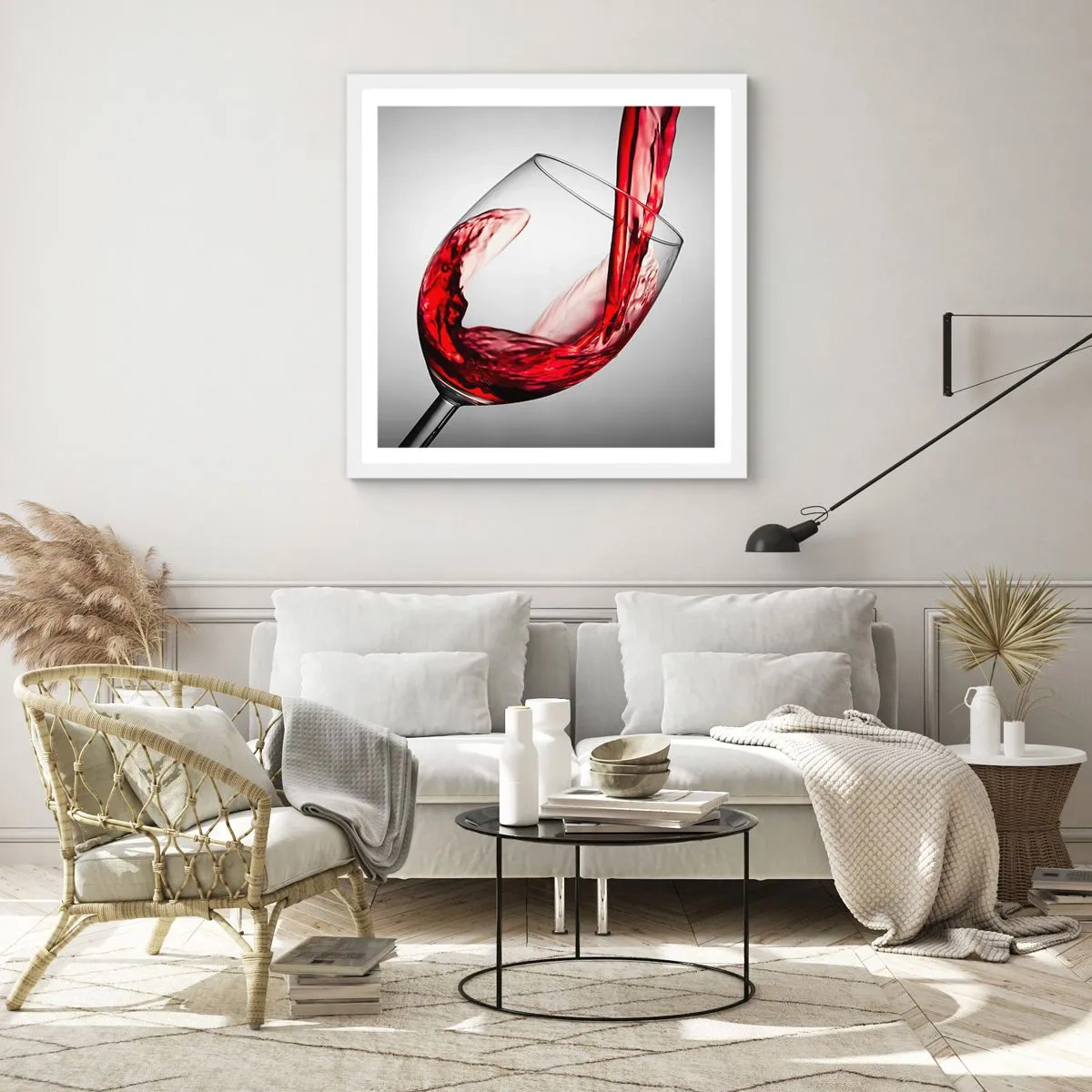 Plakat i hvid ramme - Farve - bevægelse - lyd - 30x30 cm