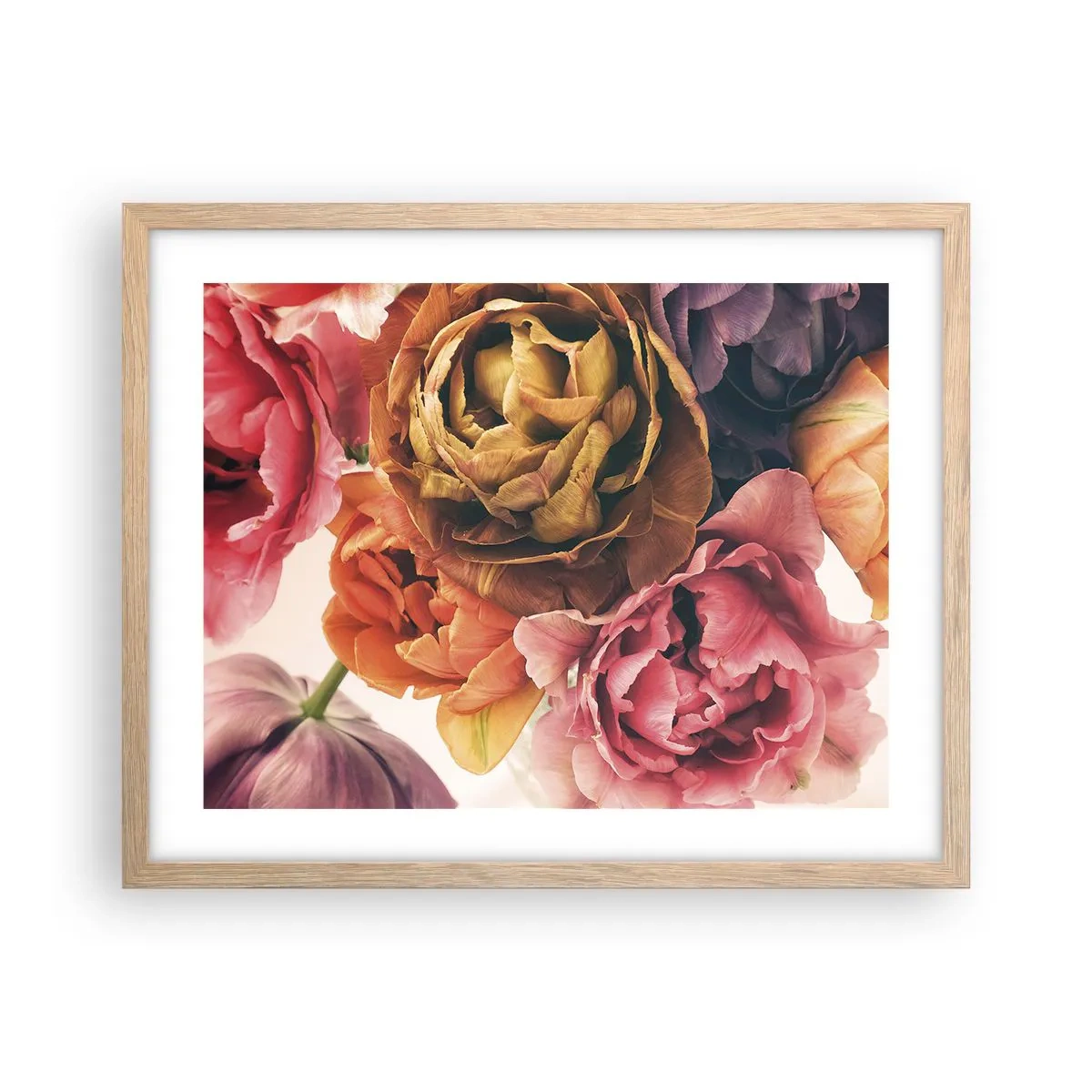 Plakat i ramme af lyst egetræ - Fejring af livet - 50x40 cm