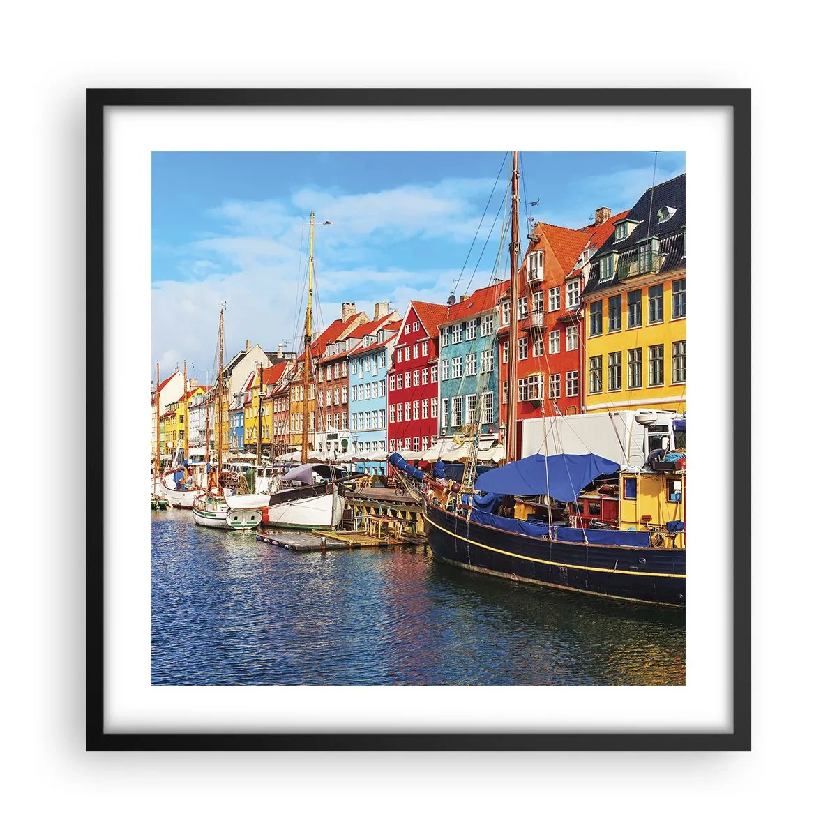 Plakat i sort ramme - Glædelig kaj - 50x50 cm