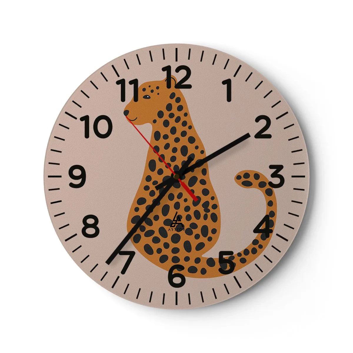 Vægur, Uret - Leopardprint er et moderigtigt mønster - 40x40 cm