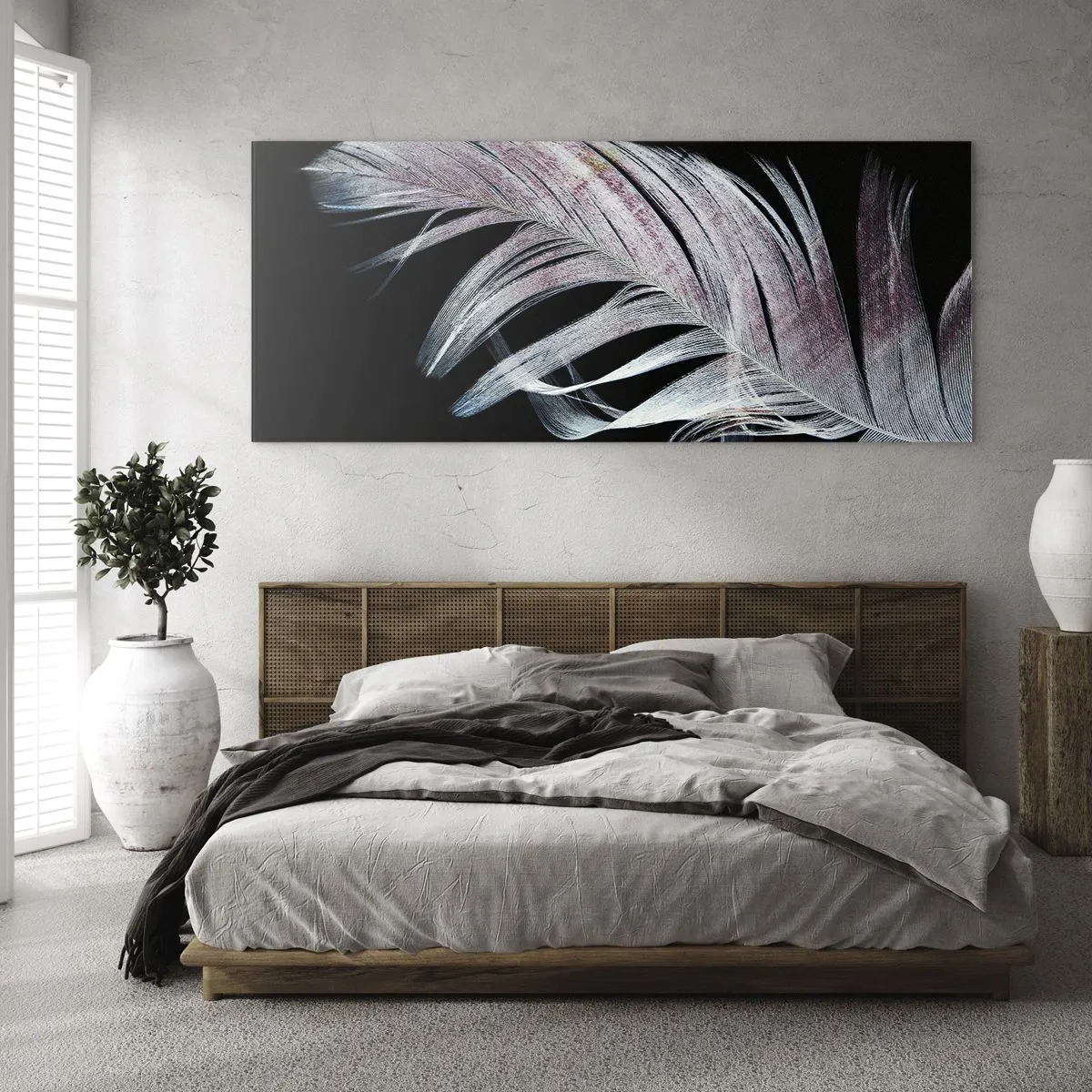 Billede på glas - Tænk om berøring - 100x40 cm