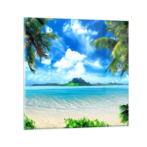 Billede på glas - Azur i troperne - 60x60 cm