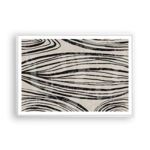 Plakat i hvid ramme - Et spild af linjer - 100x70 cm